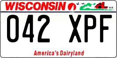 WI license plate 042XPF