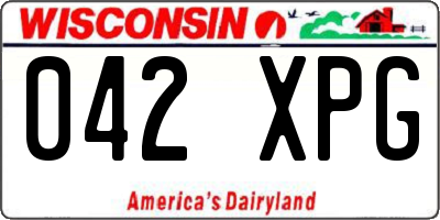 WI license plate 042XPG