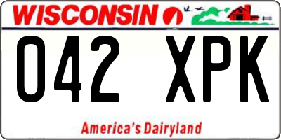 WI license plate 042XPK