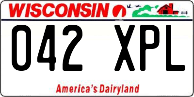 WI license plate 042XPL