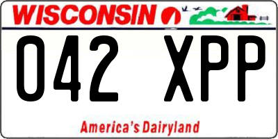 WI license plate 042XPP