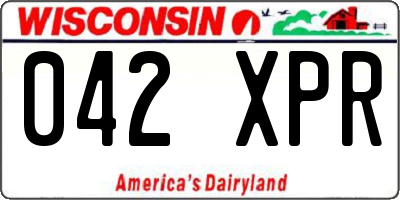 WI license plate 042XPR