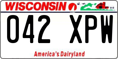 WI license plate 042XPW