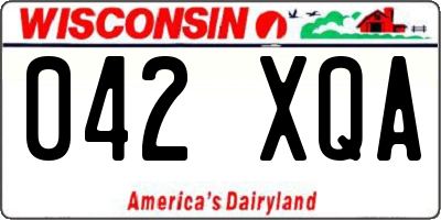 WI license plate 042XQA