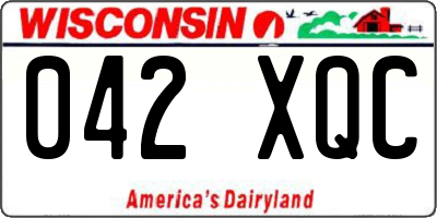 WI license plate 042XQC
