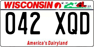 WI license plate 042XQD