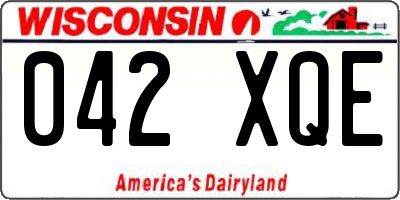 WI license plate 042XQE