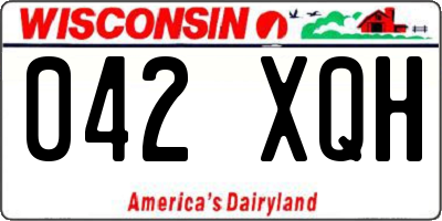 WI license plate 042XQH