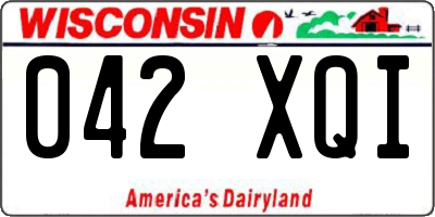 WI license plate 042XQI