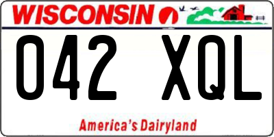 WI license plate 042XQL