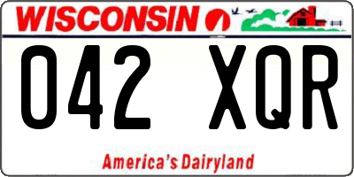 WI license plate 042XQR