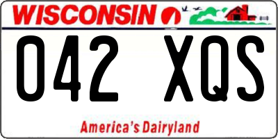 WI license plate 042XQS