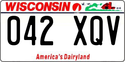 WI license plate 042XQV