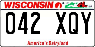 WI license plate 042XQY