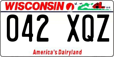 WI license plate 042XQZ