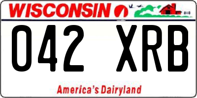 WI license plate 042XRB