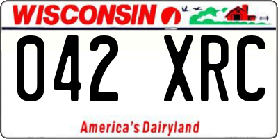 WI license plate 042XRC