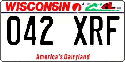 WI license plate 042XRF