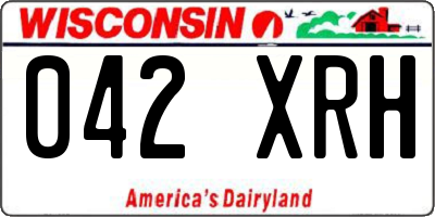 WI license plate 042XRH