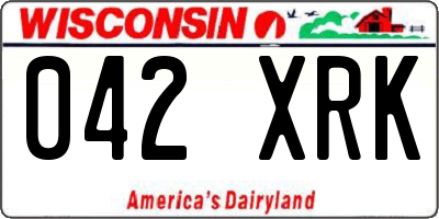WI license plate 042XRK