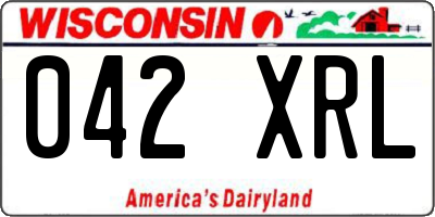 WI license plate 042XRL