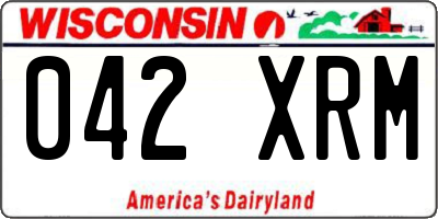 WI license plate 042XRM