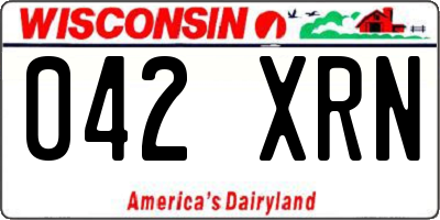 WI license plate 042XRN