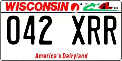 WI license plate 042XRR