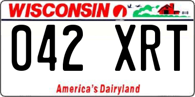 WI license plate 042XRT