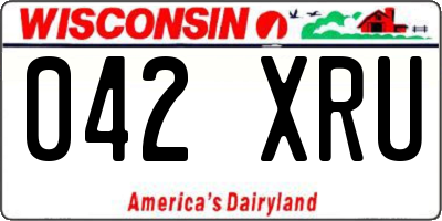 WI license plate 042XRU