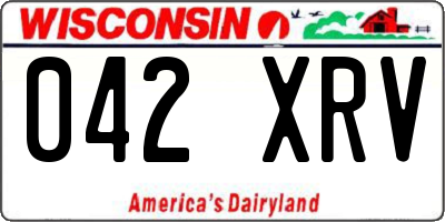 WI license plate 042XRV