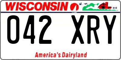 WI license plate 042XRY