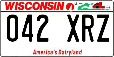 WI license plate 042XRZ