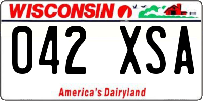 WI license plate 042XSA