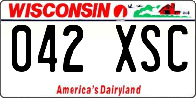 WI license plate 042XSC