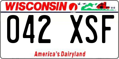 WI license plate 042XSF