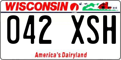WI license plate 042XSH