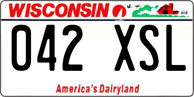 WI license plate 042XSL