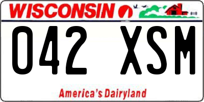 WI license plate 042XSM