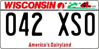 WI license plate 042XSO