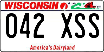 WI license plate 042XSS