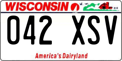 WI license plate 042XSV