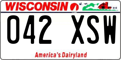 WI license plate 042XSW