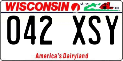 WI license plate 042XSY