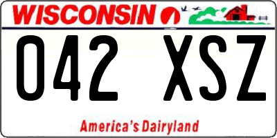 WI license plate 042XSZ