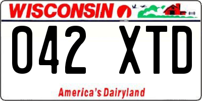 WI license plate 042XTD