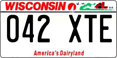 WI license plate 042XTE
