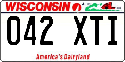 WI license plate 042XTI