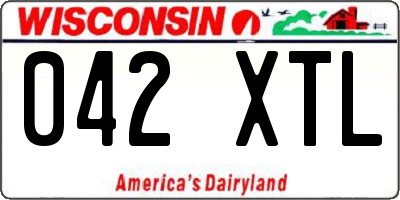 WI license plate 042XTL