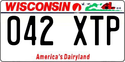 WI license plate 042XTP